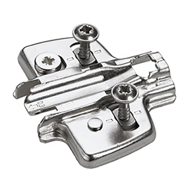 Adjustment Steel Cross Mounting Plate with Chipboard Screw, Nickel-Plated, 0mm