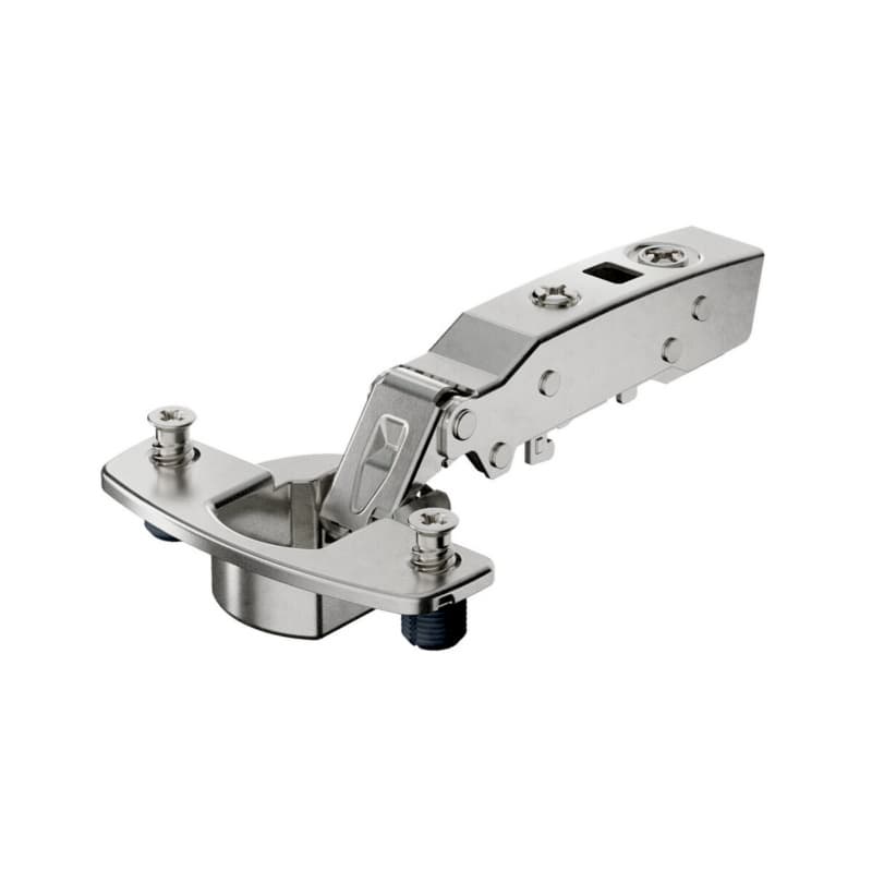 Sensys 8645i 110° Opening Hinge with Integrated Silent System, 45mm Bore Pattern, Soft-Closing, Overlay, Nickel-Plated, Dowelled