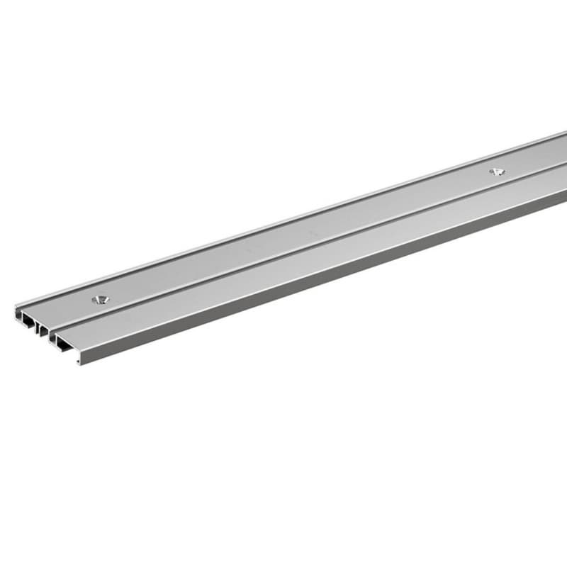 2500mm SlideLine M Double Track Runner Profile for Screw-On, Silver Anodized Finish