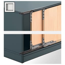 2500mm SlideLine M Double Track Runner Profile for Screw-On/Gluing On, Silver Anodized Finish