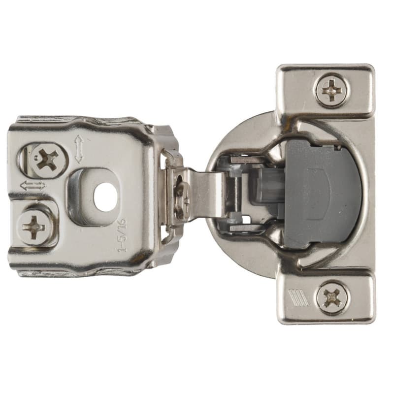 Optimat 3D 105° Opening Face Frame Hinge with Silent System, 45mm Boring Pattern, 1-5/16" Overlay, Dowelled