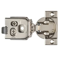 Optimat Clip-On 105° Opening Face Frame Hinge, Self Closing, 45mm Boring Pattern, 1-1/4" Overlay, Dowelled