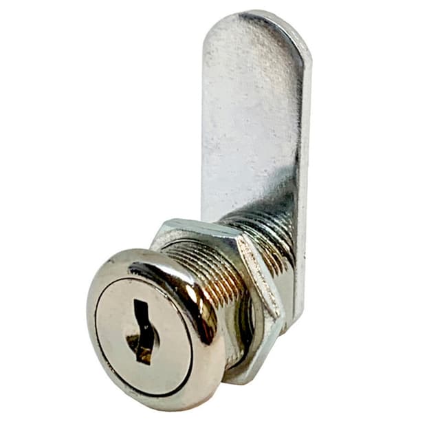 953 Disc Tumbler Cam Lock for Doors and Drawers Application, Bright Nickel, Keyed Different