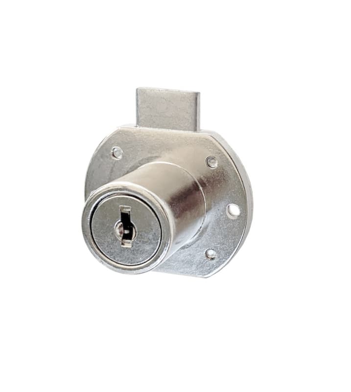 Cascade 15/16" 5-Disc Tumbler Deadbolt Lock for Drawers, Bright Nickel, Keyed Different/Master Keyed (Pack/15)