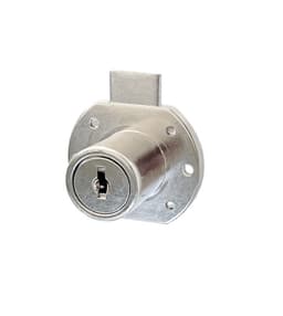 Cascade 15/16" 5-Disc Tumbler Deadbolt Lock for Drawers, Bright Nickel, Keyed Different/Master Keyed (Pack/15)