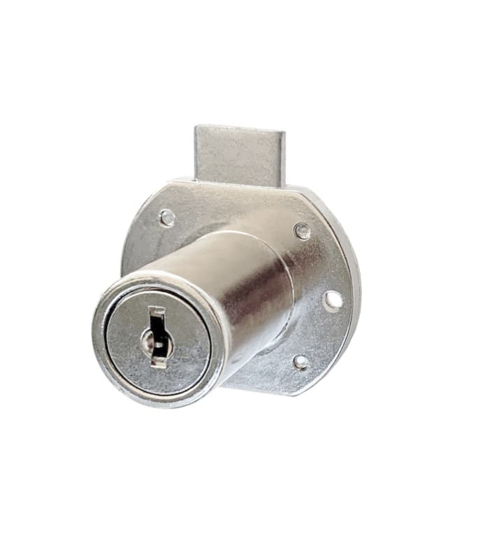 Cascade 1-3/16" 5-Disc Tumbler Deadbolt Lock for Drawers, Bright Nickel, Keyed Different (Pack/15)