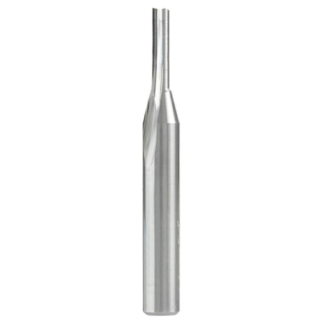 1/8" x 2" Single 'O' Flute Straight Grind Aluminum Cutting Router Bit, 1-Flute, 1/4" Shank