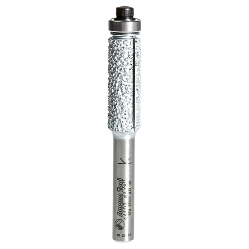 3/8" x 2-5/8" Fiberglass Carbon Fiber/Composite Flush Trim Cutting Router Bit with Ball Bearing, 1/4" Shank