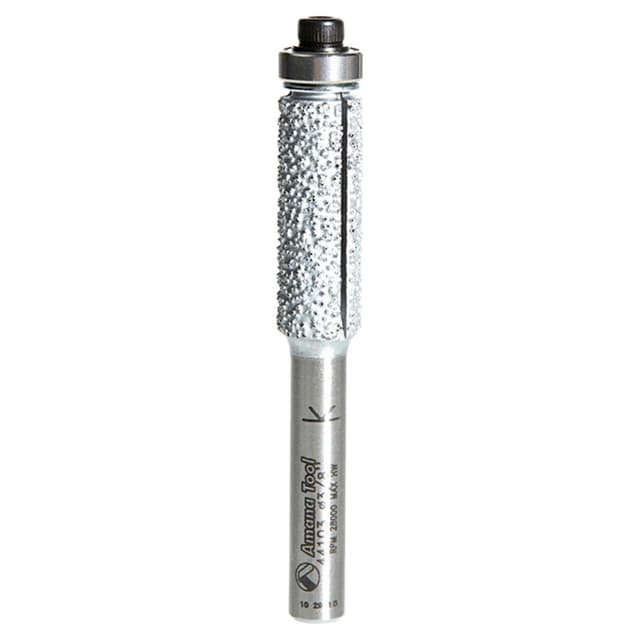 3/8" x 2-5/8" Fiberglass Carbon Fiber/Composite Flush Trim Cutting Router Bit with Ball Bearing, 1/4" Shank