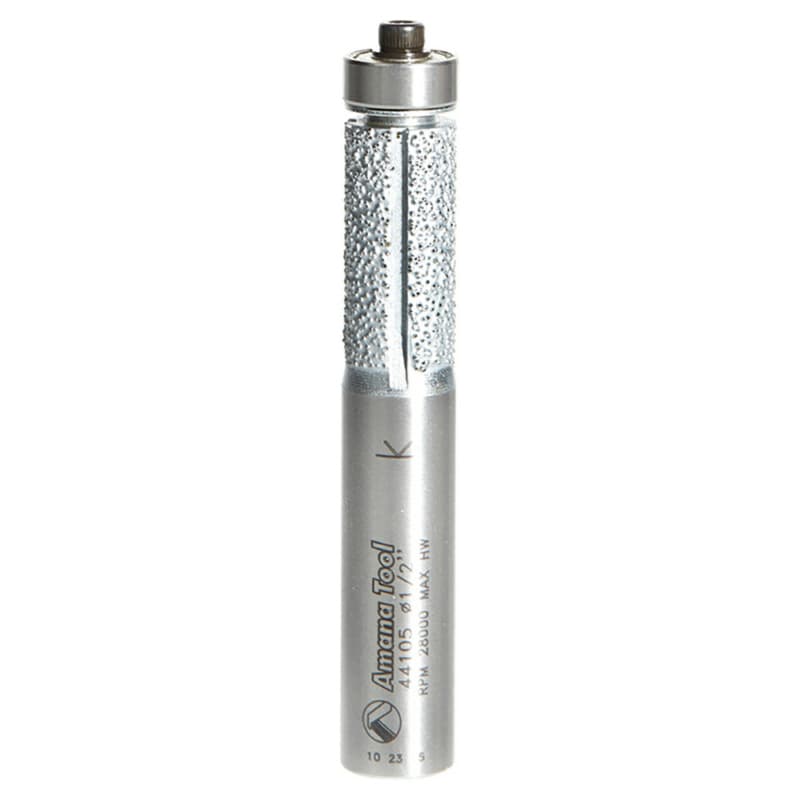 1/2" x 3-1/4" Fiberglass Carbon Fiber/Composite Flush Trim Cutting Router Bit with Ball Bearing, 1/2" Shank