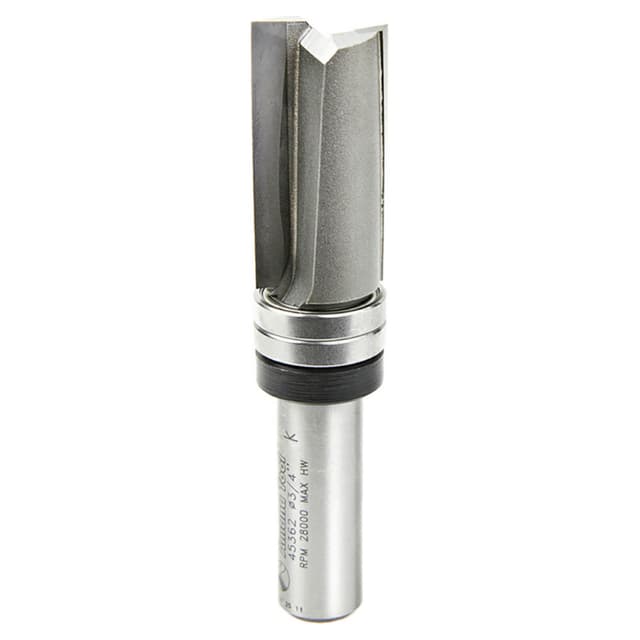 3/4" x 3-1/2" Down Shear Flush Trim Plunge Template Router Bit with Upper Ball Bearing, 2-Flute, 1/2" Shank