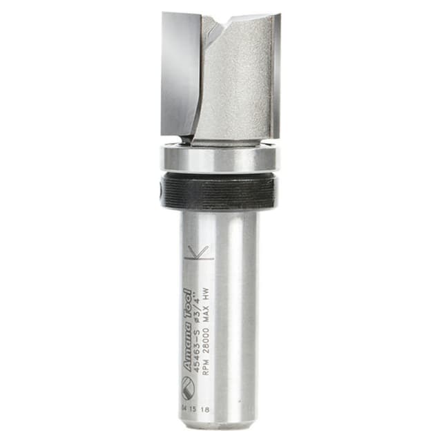 3/4" x 2-3/4" Flush Trim Plunge Template Router Bit with Upper Ball Bearing, 2-Flute, 1/2" Shank