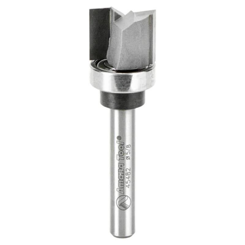 5/8" x 2-1/4" Flush Trim Plunge Template Router Bit with Upper Ball Bearing, 2-Flute, 1/4" Shank
