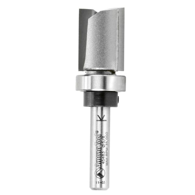 5/8" x 2-1/2" Flush Trim Plunge Template with Upper Ball Bearing, 2-Flute, 1/4" Shank