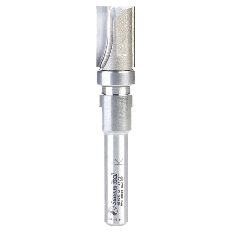 1/2" Dia x 3/4" Carbide Tipped Flush Trim Plunge Template, 8mm Shank with Upper BB