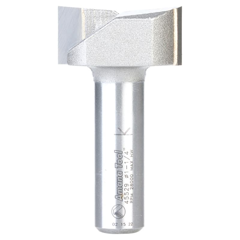 1-1/4" x 9/16" Carbide Tipped Spoilboard Surfacing, Rabbeting, Flycutter, Slab Leveler, Surface Planer/Flattening Router Bit, 2-Flute, 1/2" Shank