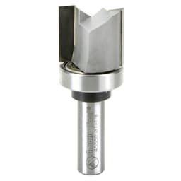 1-1/8" x 3" Flush Trim Template Bit, 2-Flute with Upper Ball Bearing, 1/2" Shank