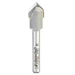 1/2" x 2-1/4" Zero Point V-Groove Router Bit, 2-Flute, 1/4" Shank