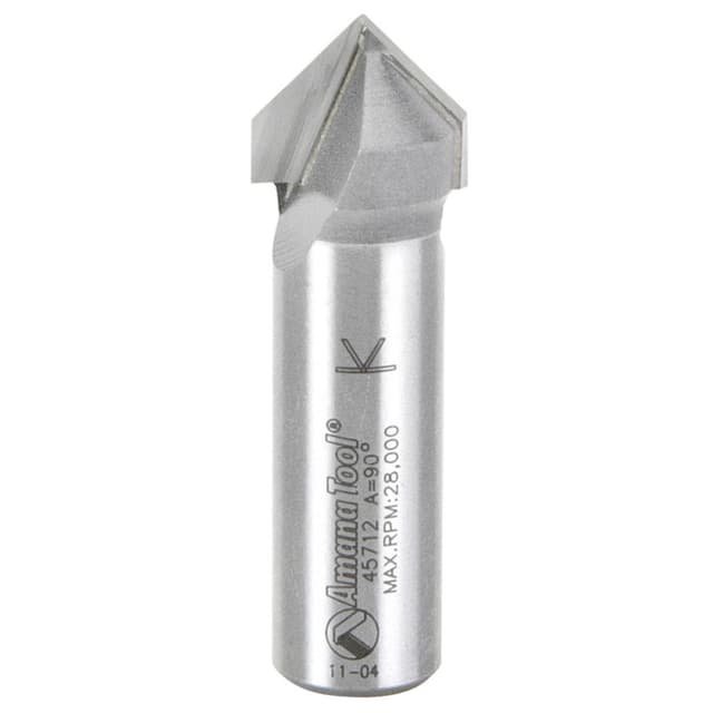 5/8" x 2" V-Groove Router Bit, 2-Flute, 1/2" Shank