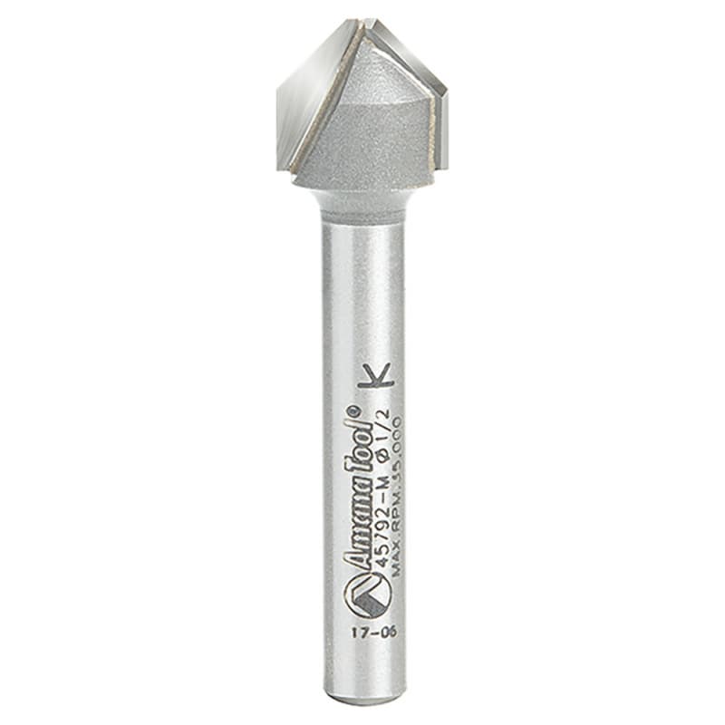 1/2" x 2" Double Edge Folding V-Groove Router Bit, 2-Flute, 6mm Shank