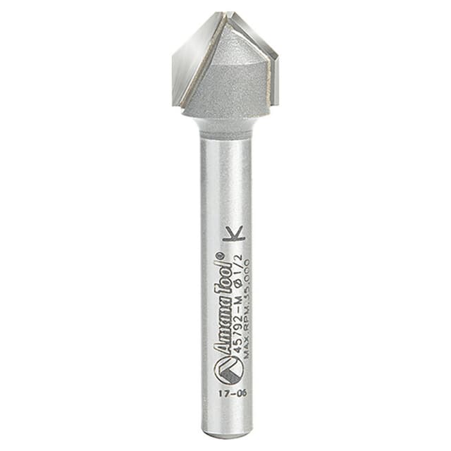 1/2" x 2" Double Edge Folding V-Groove Router Bit, 2-Flute, 6mm Shank