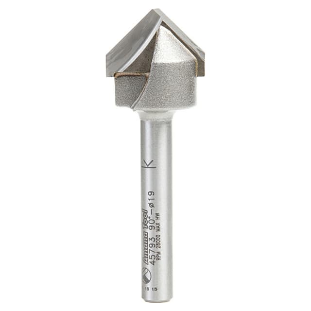 3/4" x 2-1/8" Double Edge Folding V-Groove Router Bit, 2-Flute, 1/4" Shank