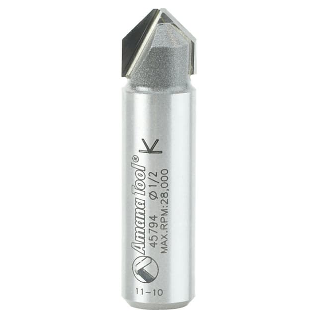 1/2" x 2" Double Edge Folding V-Groove Router Bit, 2-Flute, 1/2" Shank