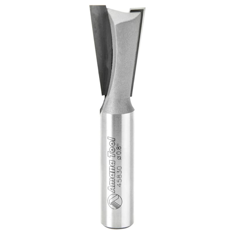 0.8" x 3.222" Dovetail Router Bit, 2-Flute, 1/2" Shank