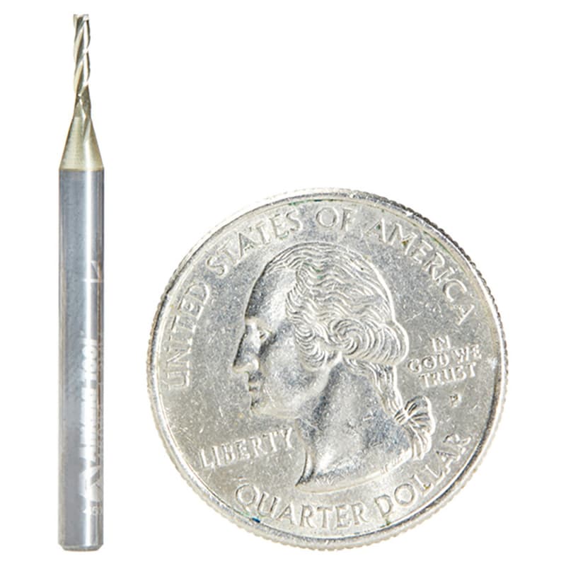 1.2mm x 35mm Up-Cut Composite/Fiberglass/Phenolic Spiral Router Bit, 3-Flute, 1/8" Shank
