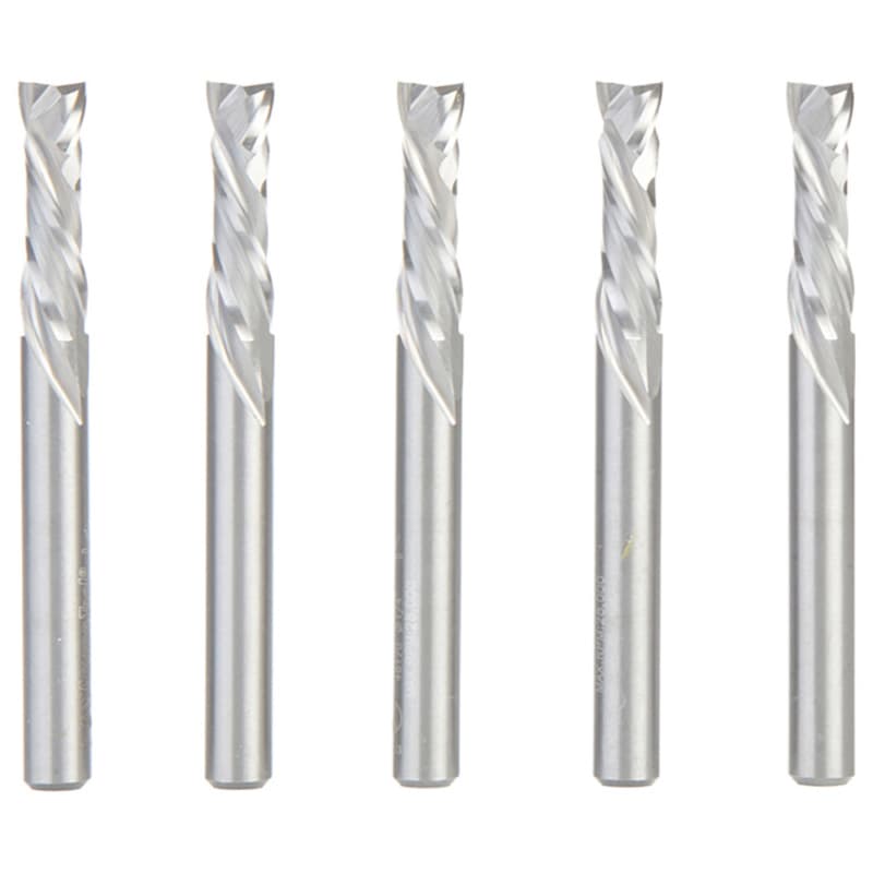 1/4" x 7/8" 5-Piece CNC Solid Carbide Compression Spiral Bit, 1/4" Shank