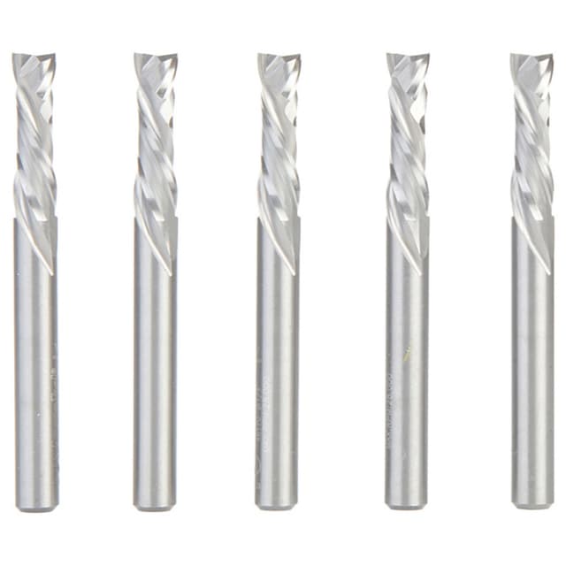 1/4" x 7/8" 5-Piece CNC Solid Carbide Compression Spiral Bit, 1/4" Shank