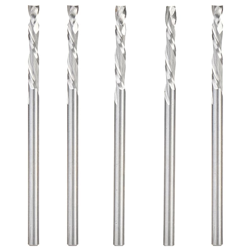 1/8" x 13/16" 5-Piece CNC Solid Carbide Compression Spiral Bit, 1/8" Shank
