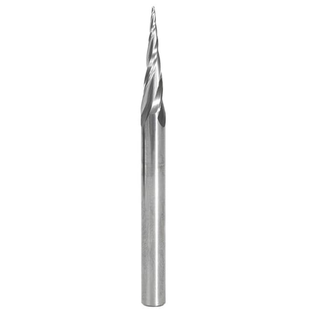 1/32" x 3" CNC 2D/3D Carving Tapered Ball Tip Up-Cut Spiral Router Bit, 3-Flute, 1/4" Shank