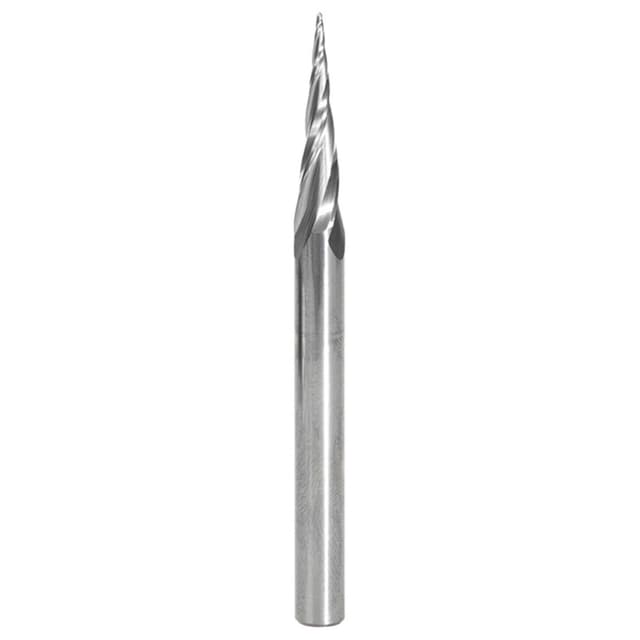 1/16" x 3" CNC 2D/3D Carving Tapered Ball Tip Up-Cut Spiral Router Bit, 4-Flute, 1/4" Shank