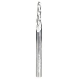 1/8" x 3" CNC 2D/3D Carving Tapered Ball Tip Up-Cut Spiral Router Bit, 3-Flute, 1/4" Shank
