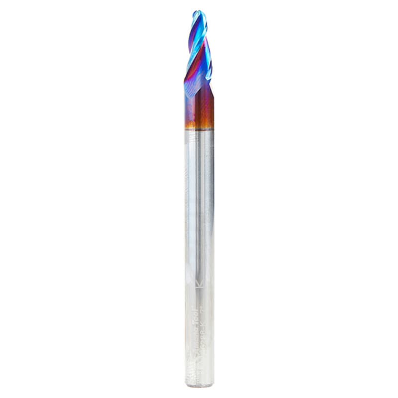 1/8" x 3" 2D/3D Carving 7° Tapered Ball Tip Up-Cut Spektra Spiral Router Bit, 3-Flute, 1/4" Shank