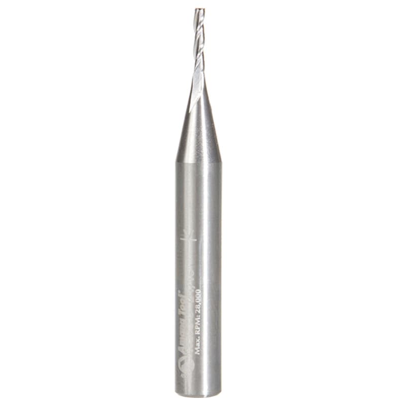 1/16" x 2" CNC 2D/3D Carving Flat Bottom Router Bit, 3-Flute, 1/4" Shank