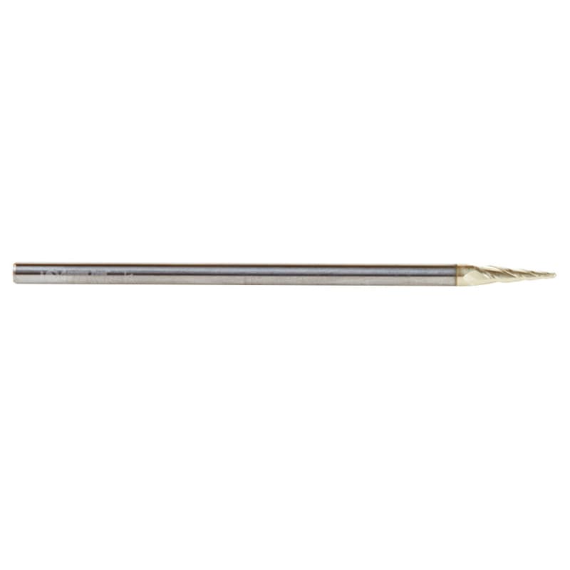 1/32" x 3" CNC 2D/3D Carving Tapered Ball Tip Up-Cut ZrN Coated Spiral Router Bit, 3-Flute, 1/8" Shank