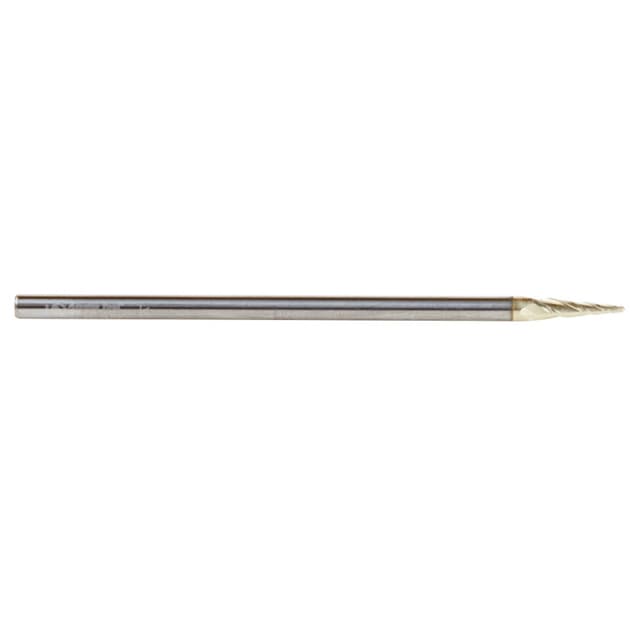 1/32" x 3" CNC 2D/3D Carving Tapered Ball Tip Up-Cut ZrN Coated Spiral Router Bit, 3-Flute, 1/8" Shank