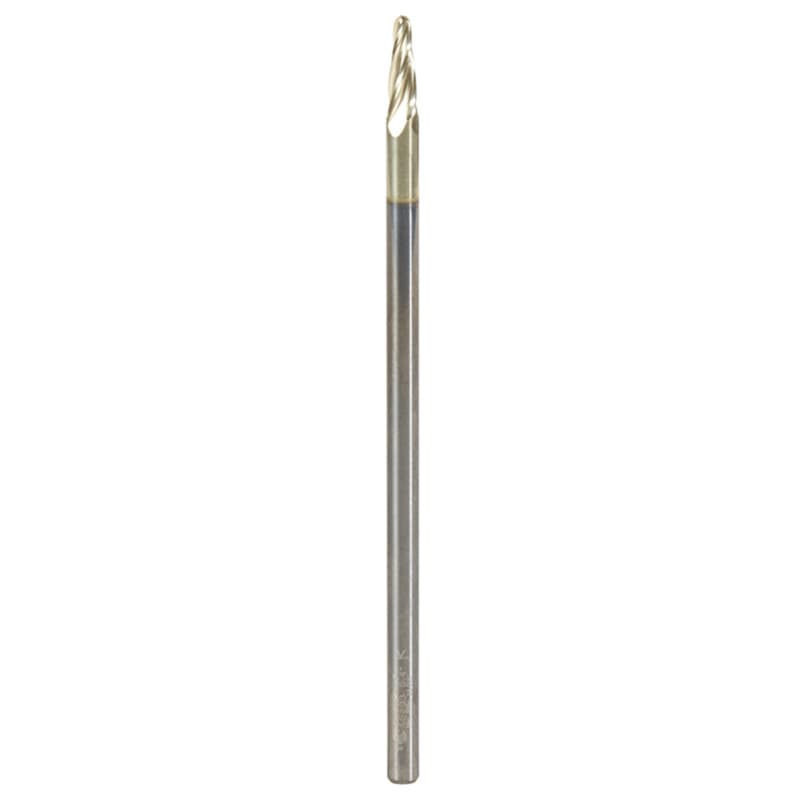 1/16" x 3" CNC 2D/3D Carving Tapered Ball Tip Up-Cut ZrN Coated Spiral Router Bit, 4-Flute, 1/8" Shank