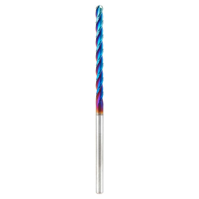 1/8" x 3" 2D/3D Carving Tapered Ball Tip Up-Cut Spektra Spiral Router Bit, 3-Flute, 1/8" Shank