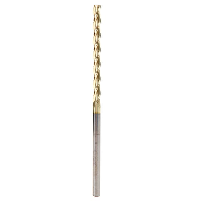 1/8" x 3" CNC 2D/3D Carving Flat Bottom ZrN Coated Router Bit, 3-Flute, 1/8" Shank