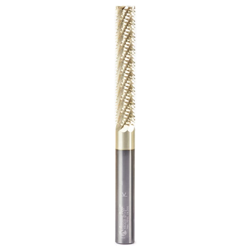 1/2" x 6" ZrN Coated Honeycomb Cutting Hogger Router Bit, 8-Flute, 1/2" Shank
