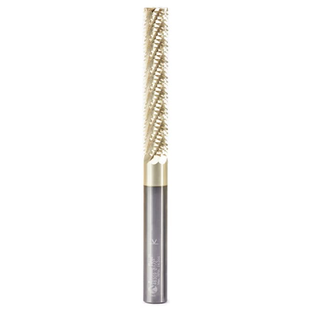 1/2" x 6" ZrN Coated Honeycomb Cutting Hogger Router Bit, 8-Flute, 1/2" Shank