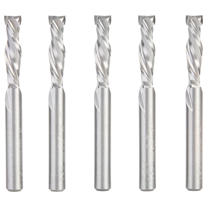 1/4" x 1" 5-Piece CNC Solid Carbide Mortise Compression Spiral Bit, 1/4" Shank