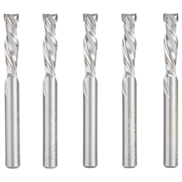 1/4" x 1" 5-Piece CNC Solid Carbide Mortise Compression Spiral Bit, 1/4" Shank