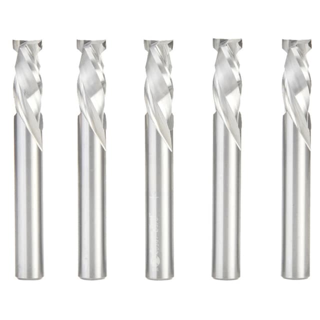 3/8" x 7/8" 5-Piece CNC Solid Carbide Mortise Compression Spiral Bit, 3/8" Shank
