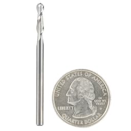 1/8" x 2" Up-Cut Ball Nose Spiral Router Bit, 2-Flute, 1/8" Shank