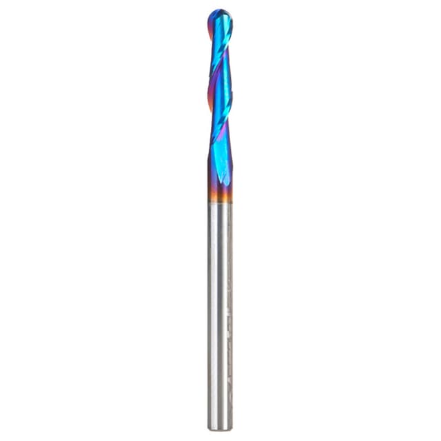 1/8" x 2" Solid Carbide Spektra Extreme Tool Life Coated Up-Cut Ball Nose Spiral Router Bit, 2-Flute, 1/8" Shank