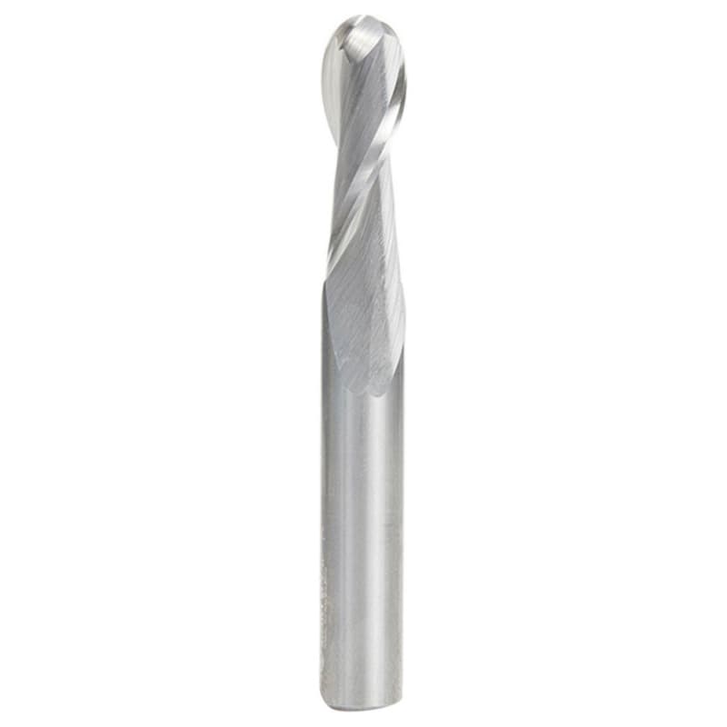 3/8" x 3" Up-Cut Ball Nose Spiral Router Bit, 2-Flute, 3/8" Shank